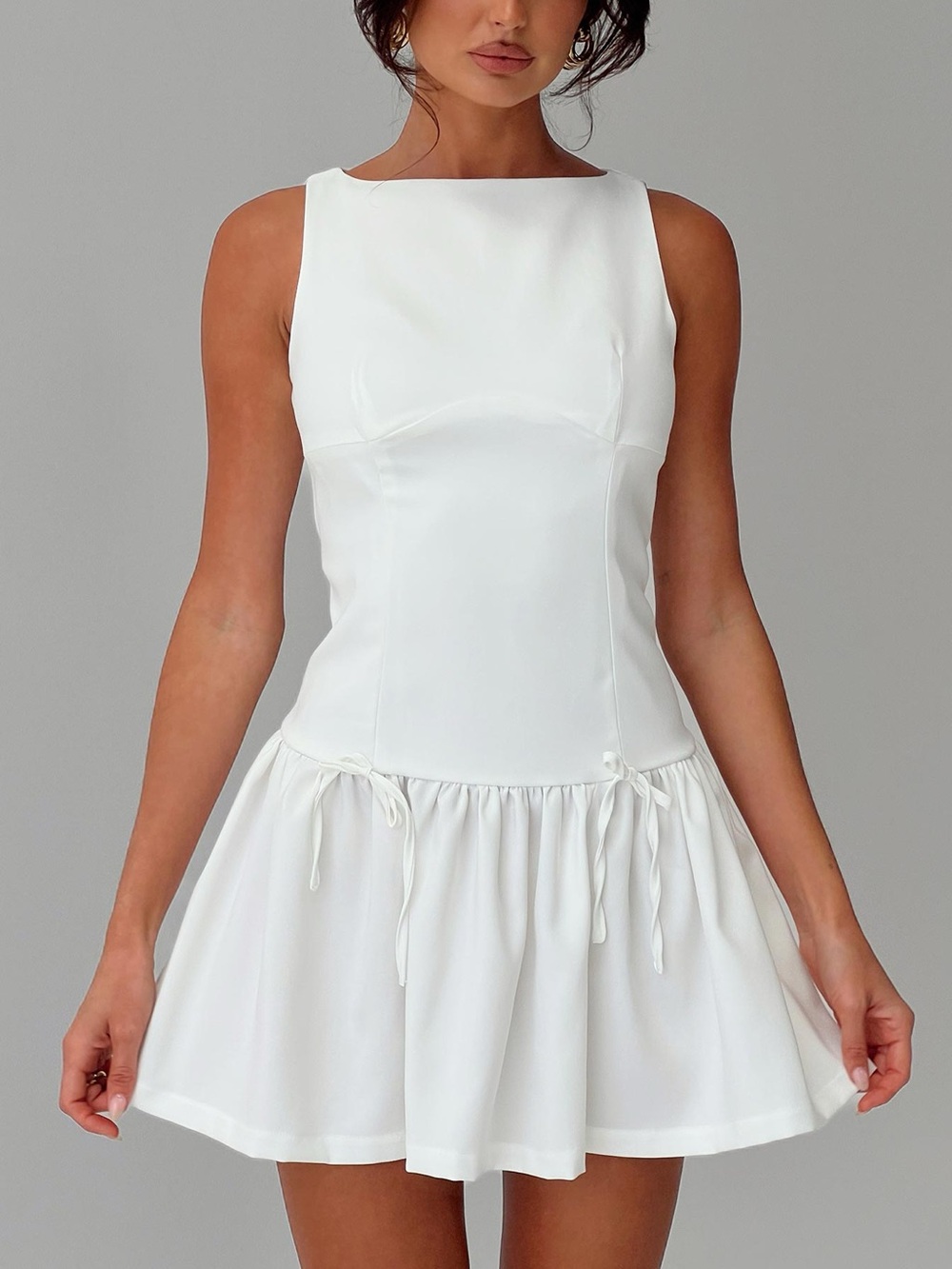 BNWT Princess Polly Milienne White Bow Mini Dress - Picture 2 of 8